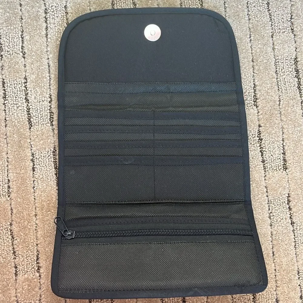 Sunflower embroidered black wallet NWOT